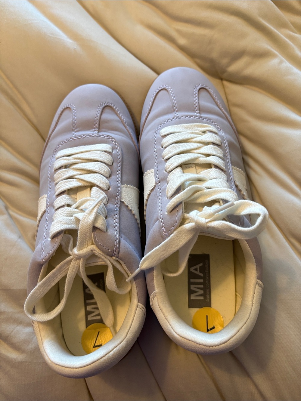 MIA Lilac and White Lace-Up Sneakers